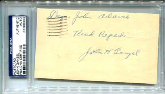 JOHN HENRY GANZEL 1st YANKEE HOME RUN HR 1903 SIGNED POSTCARD PSA/DNA 