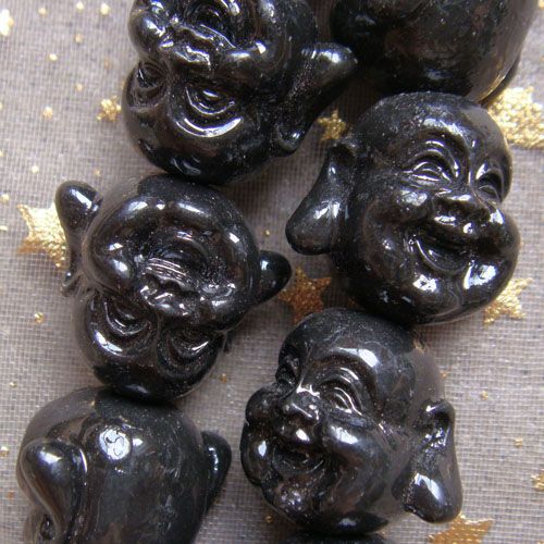 L0581 Lucky Manmade Turquoise Buddha Head Beads  