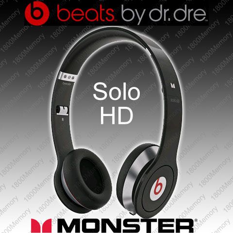 Monster Beats Solo HD by Dr Dre On Ear Headphones Control Talk iPhone 