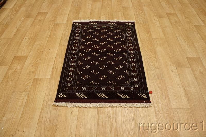 170 KNOTTS 3X4 WOOL TURKOMAN PERSIAN ORIENTAL AREA RUG  