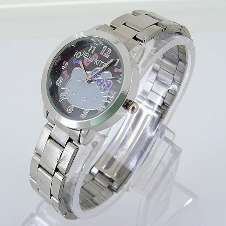 Hello kitty women watch lady girl wristwatch watches Steel Band 5 