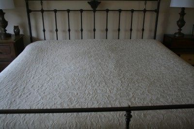 Bella Notte King Coverlet Adele Ginger Organic Cotton Chenille Damask 