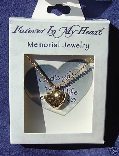 Forever in my Heart Memorial Jewelry Heart Pendant  