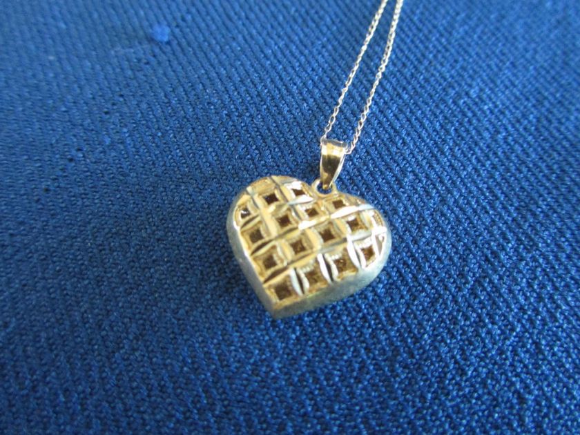 HEART NECKLACE14k SOLID YELLOW GOLD18in2.0g.WOW  