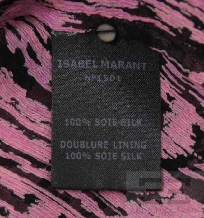 Etoile Isabel Marant Pink & Black Silk Print Blouse Size 1  