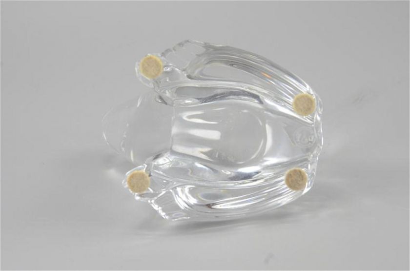 Clear Glass Frog Figurine Paperweight Statuette BACCARAT FRANCE  