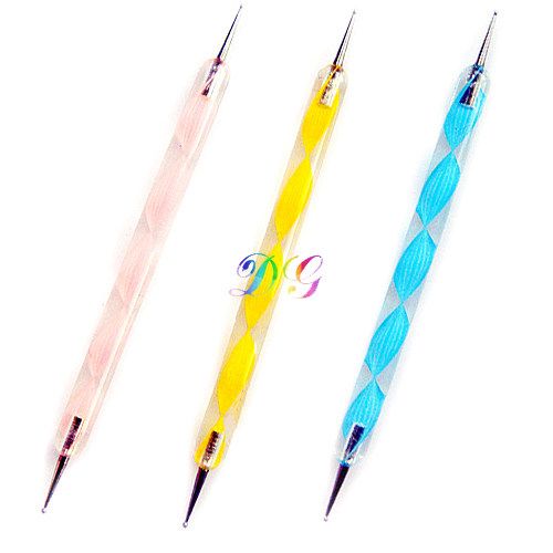 5ps 2way Nail Art Tool Dotting Painting Marbleizing Pen  