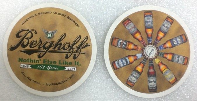 50   Berghoff Brewery Round Beer COASTERS 1845   2007  