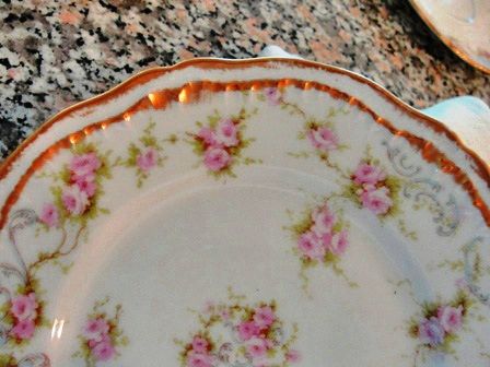   HAVILAND LIMOGES 340 ROSES DOUBLE GOLD TRIM DESSERT PLATE ROMEO BLANK