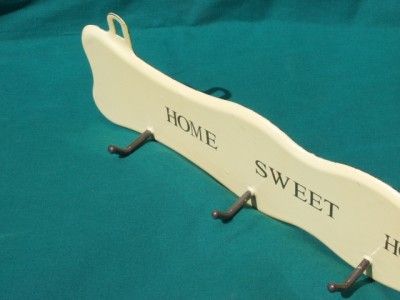 HOME SWEET HOME ENAMEL PORCELAIN KICHENALIA UTENSIL / KEY HOOKS RACK 