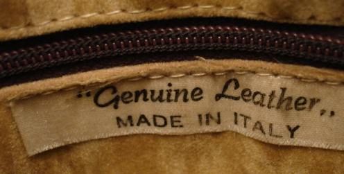 Vintage Bag Taupe Brown Leather Handbag Italy 1970’S  