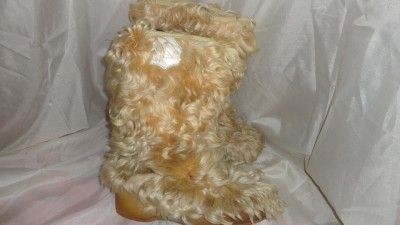 WILD VTG Mongolian Fur 70s Fur Boots Womens 7 hippie boho  