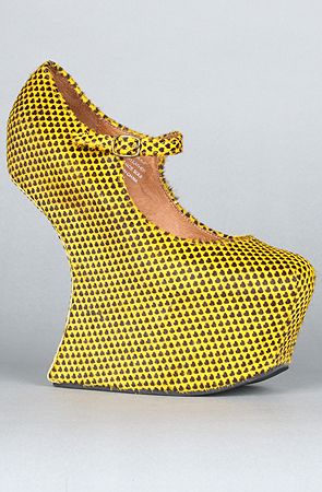 Jeffrey Campbell The Night Walk Shoe Black & Yellow  