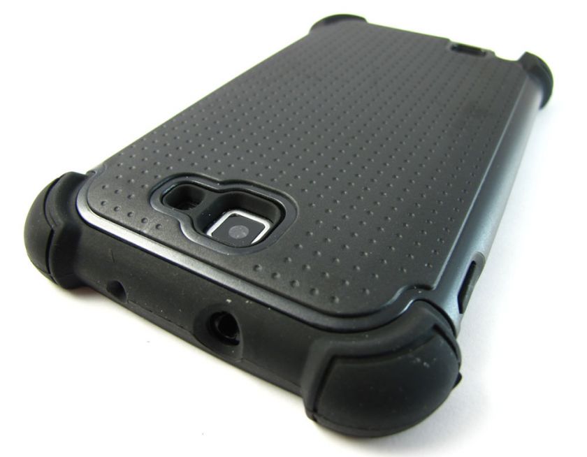 BLK TRIPLE Soft Hard Hybrid Skin Case Cover Samsung Galaxy Note Phone 