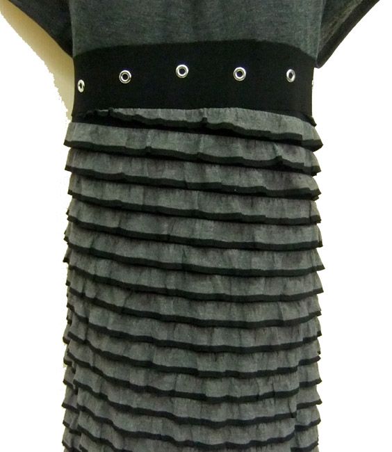 Womens Janeric Dress Dark Gray Ruffled Señorita XL  