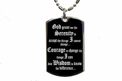 Serenity Prayer  Dog Tag Pendant Necklace  