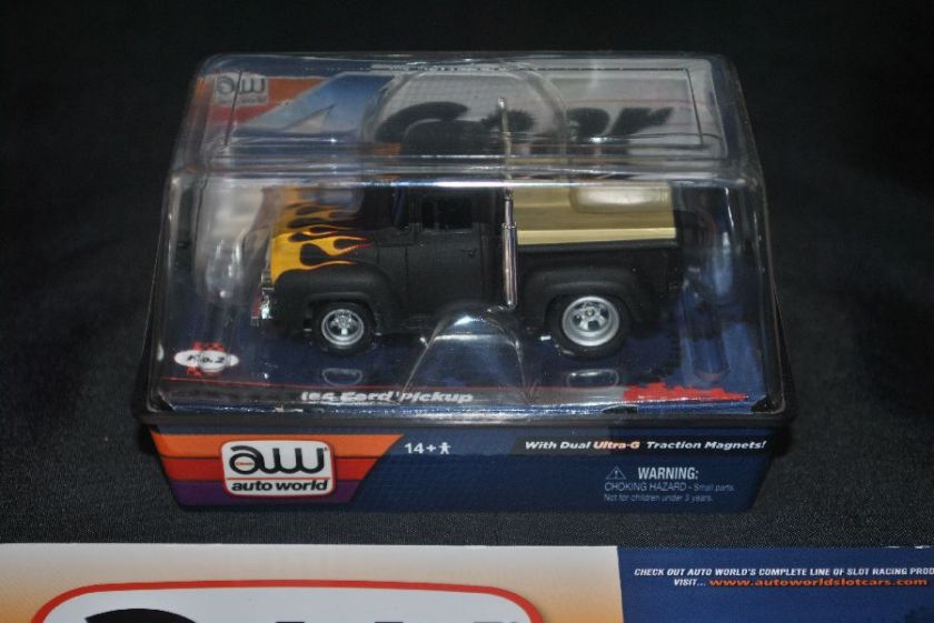 AW 4GEAR 56 FORD F 100 PICK UP HO SLOT CAR AUTO WORLD MATTE BLACK W 