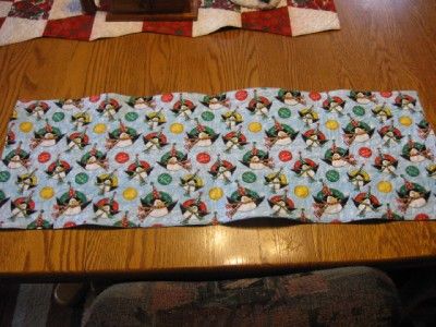 Handmade Quilted Table Runner Christmas M & Ms M&Ms penguins 