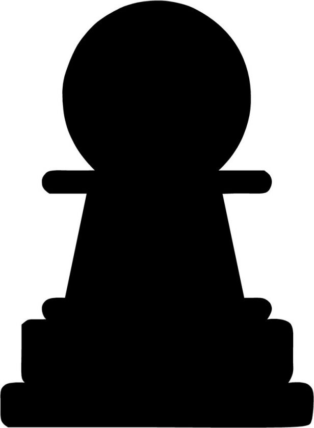 Chess Piece Pawn Decal 3.5x4.75 choose color  