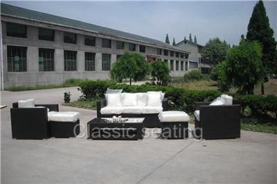 LUXURY WICKER PATIO SOFA SET FURNITURE IN/OUTDOOR  