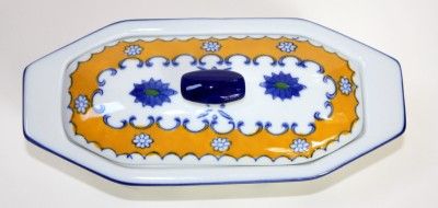 Cook Street BUTTER BOAT Dish COUNTRY FRENCH Blue and Yellow 