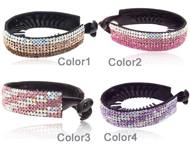 HQ Luck Shiny Crystal HairClip SWAROVSKI 4Colors  