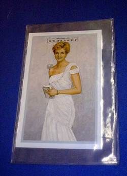 Princess Diana White Chiffon Evening Dress Stamp Lim Ed  