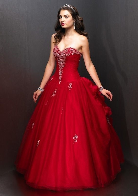 Red Stunning Princess Prom/Ball Dress Party Gown Custom Size  