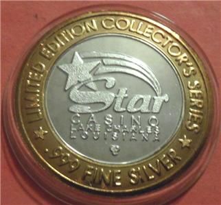 RARE Louisiana STAR CASINO Gaming token .999 CENTER  