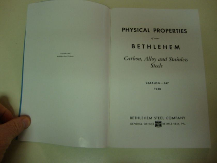 Bethlehem Steel 1938 Catalog Products Pennsylvania Mill  