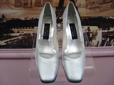 STUART WEITZMAN Silver Lame METALLIC Evening Party Pumps SHOES 7 1/2 