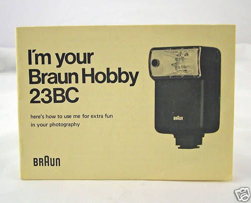 BRAUN HOBBY 23BC CAMERA FLASH INSTRUCTION MANUAL  