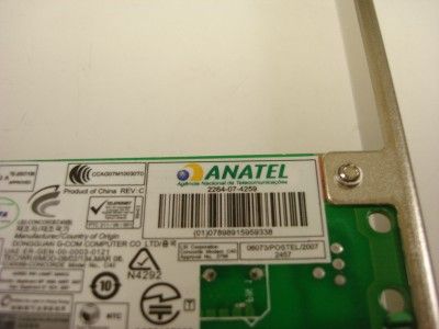 LSI Anatel 2264 07 4259 CNC 54 6147 PCI E 56k Modem Card  