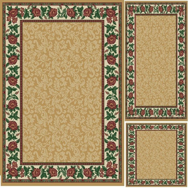   5X8) (2x3) (2x6) AREA RUG SET PERSIAN FLORAL MAT RUNNER 01114  