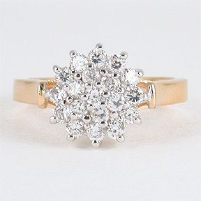 CARAT CZ CUBIC ZIRCONIA CLUSTER COCKTAIL RING  