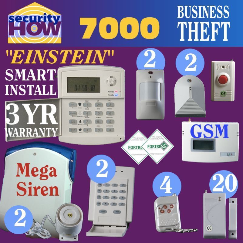 Home House Security Alarm System Deluxe Fire & Burglary Wireless GSM 