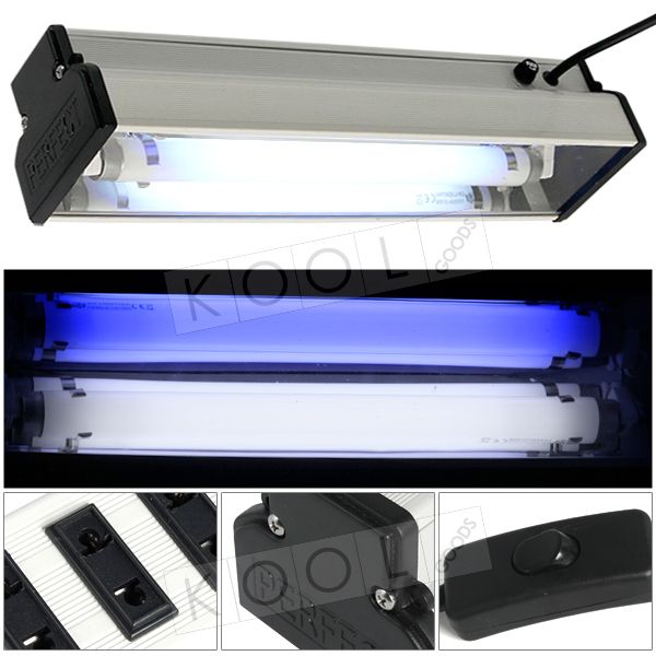 19 AQUARIUM FISH TANK 15W WHITE & BLUE TOP LAMP LIGHT  