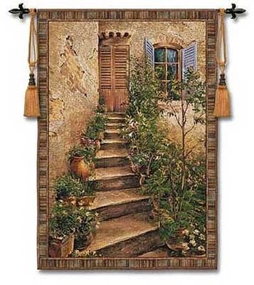 Tuscan Villa II Fine Art Wall Tapestry Hanging Med NEW  