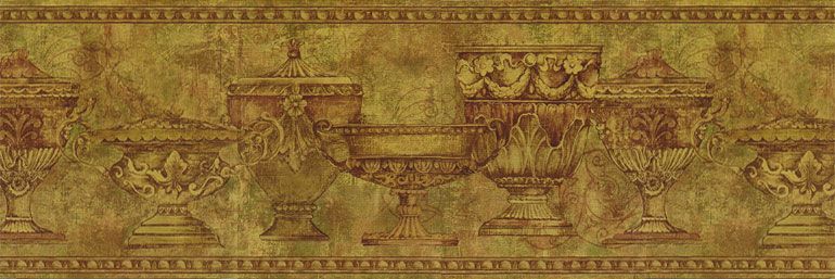 Greek, Roman ANTIQUES, VASES Wallpaper Border FF8312B  