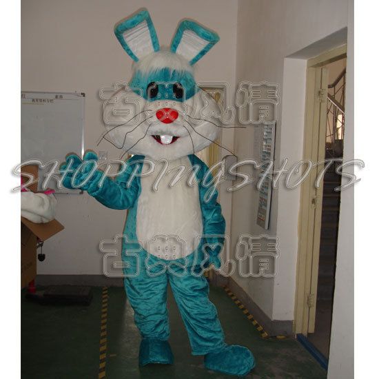 Pink Angora Rabbit Mascot Costume Fancy Dress R00407 adult one size 