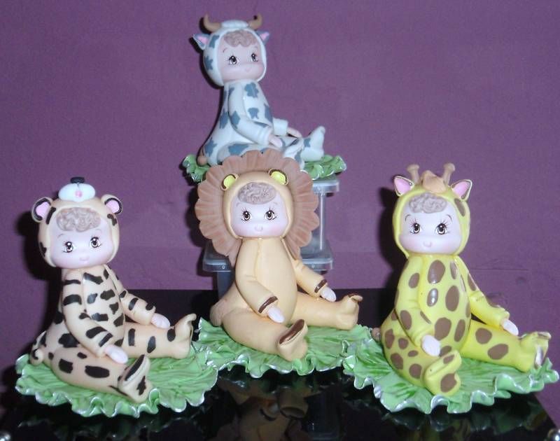 JUNGLE BABY DIAPER SHOWER CAKE 1 TOPPER COLD PORCELAIN  