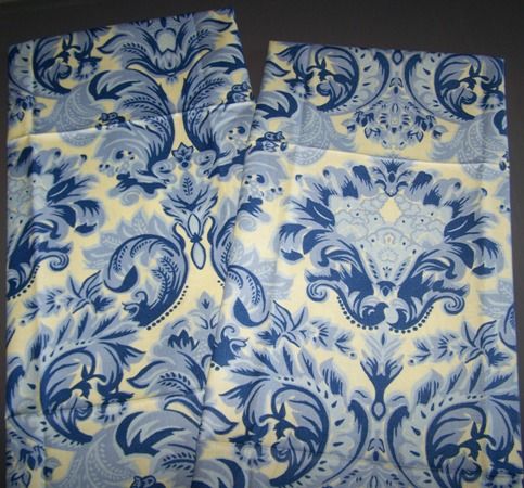 Blue Fleur De Lis Queen Size Pillowcase Set of 2 NEW  