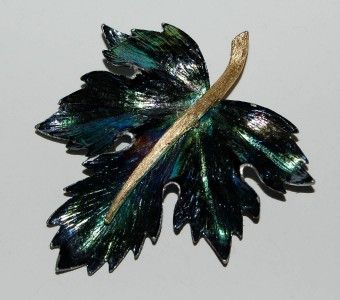 Vintage Marcel Boucher Enamel Maple Leaf Brooch Mint Condition