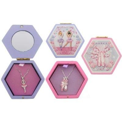   BALLERINA BALLET NECKLACE TUTU CUTE SLIPPERS RECITAL GIFT BOX  