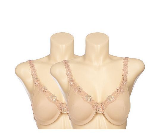 BREEZIES S/2 Seamless Cup Lace Inset Bras A83853 PINK 38DD  