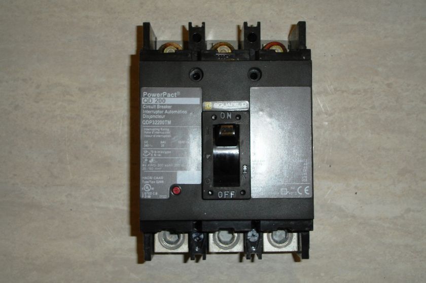 Square D QDP32200TM 3 pole 200 amp Main Circuit Breaker  