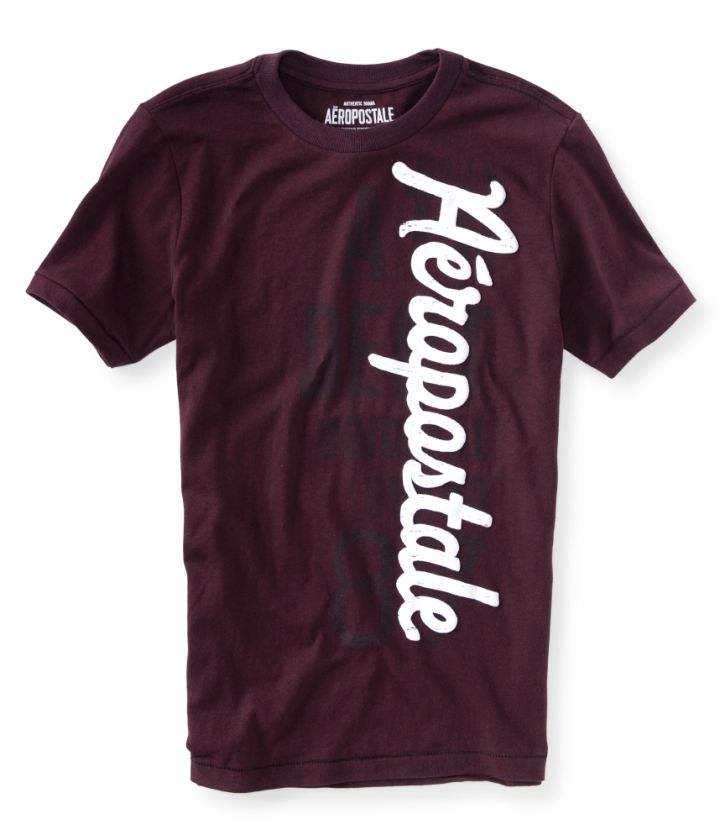 aeropostale mens aero vertical puff graphic t  