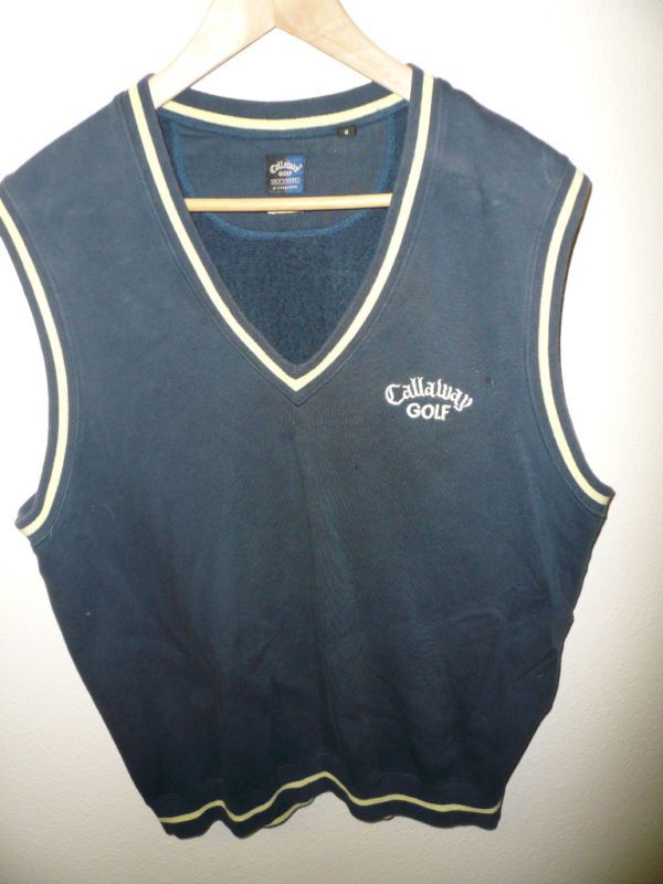 Callaway Golf Apparel Vest. Navy/Yellow. Mens Medium  