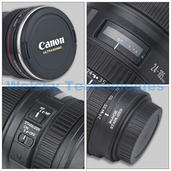 350ml Canon Camera lens cup / mug 24 105mm f/4L USM Stainless steel 