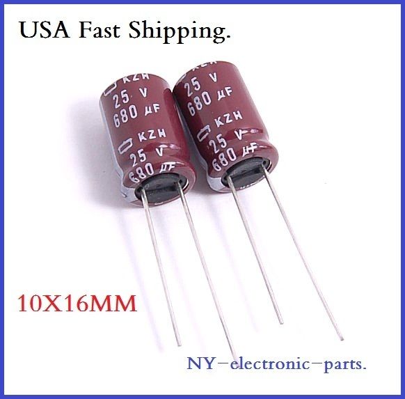 12PCS 25V 680UF NCC LOW ESR ELECTROLYTIC CAPACITORS  